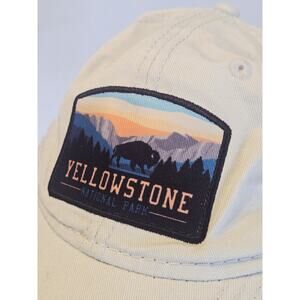 Yellowstone National Park Foundation Bison Adjustable Strapback Hat Cap Beige